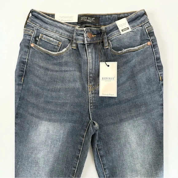 Judy Blue Size 9 / 29 "Fringe With Benefits" Shark Bite Mid-Rise Jeans 88400 NWT - Picture 6 of 11